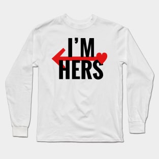 I'm Hers LEFT Arrow White Couple Matching Long Sleeve T-Shirt